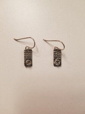 "S925" Hammered Sterling Silver Earring Pair